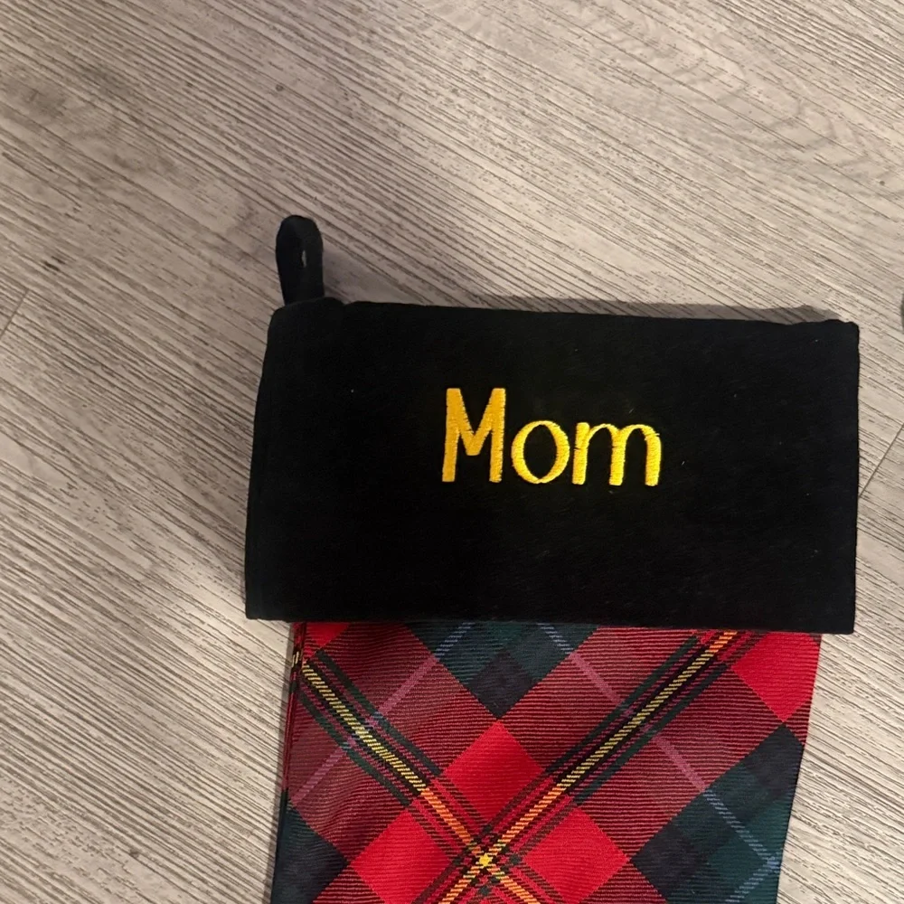 Plaid Christmas Stockings Set - Red and Green 100% Wool & Cotton